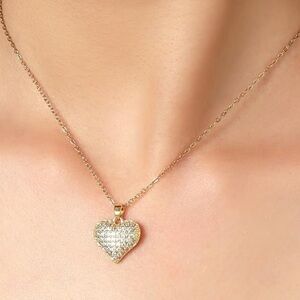 New! Gold Heart Pendant Necklace (3224) NWOT